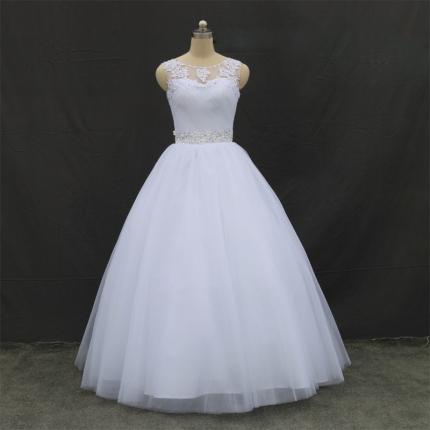 robe de mariée pas cher sur mesure avec haut epaule transparent broderie dentelle forme ballon robe pas chere pour mariage ceint