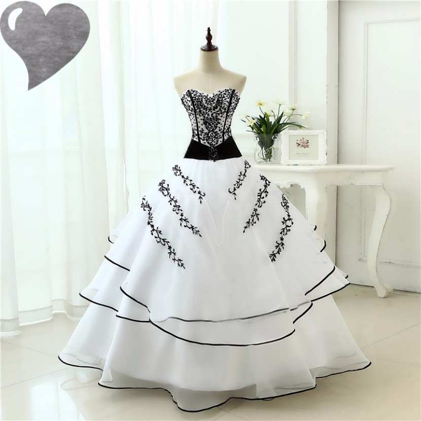 ROBE DE MARIEE NOIRE ET BLANCHE MARIAGE PAS CHER. LIVRAISON GRATUITE